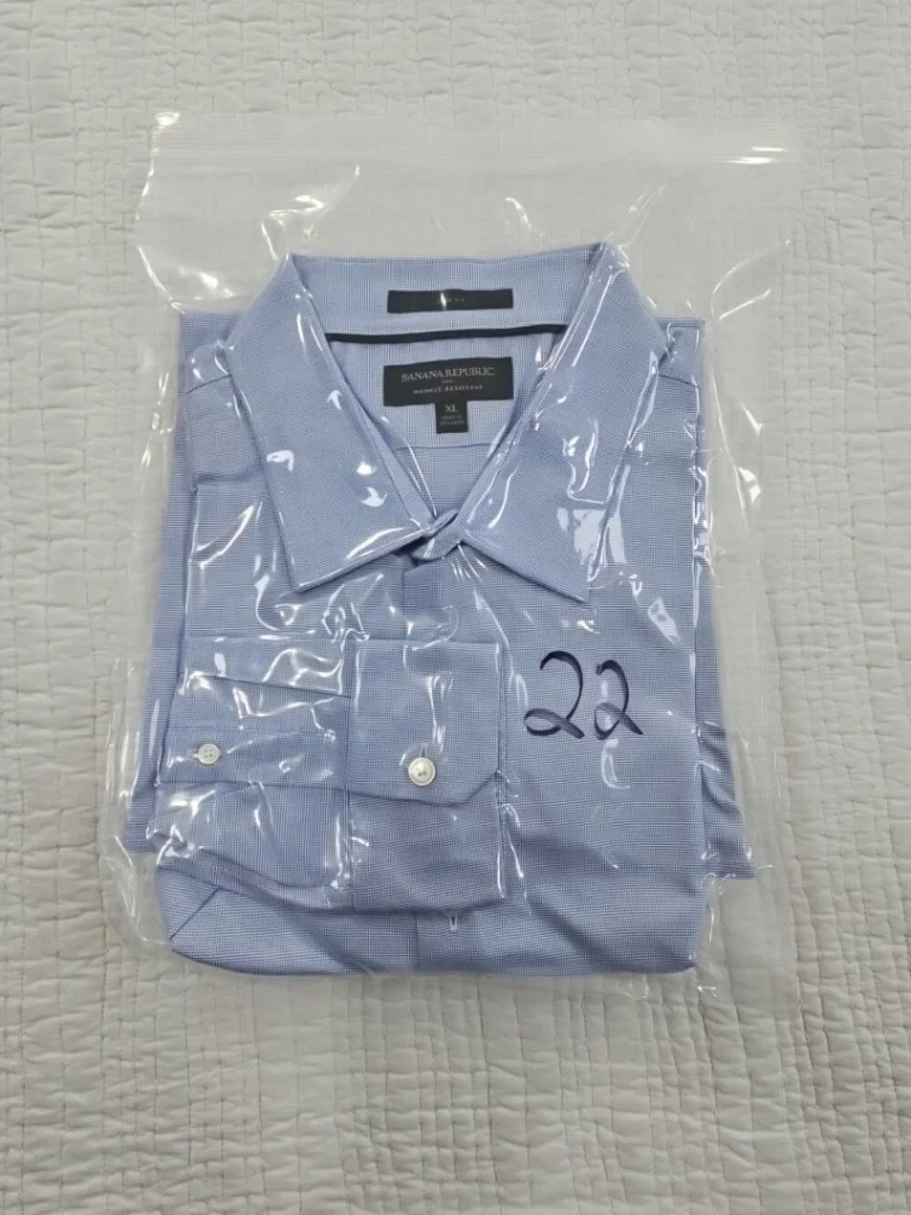 Banana Republic‎ Shirt Men's XL Blue Slim Fit Long Sleeve Wrinkle Resistant EUC